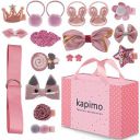 kapimo Fancy Hair Clips For Baby Girls Toddlers Assorted Stylish Fashion Hair Accessories 18 Pcs Gift Set Box (Dark Pink)...