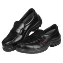 Karam FS72 Slip-On Buff Grain Black Safety Shoes for Men...