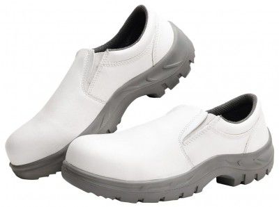 KARAM ISI Marked Leather Safety Shoe Excellent Grip, Comfort and Slip Resistance | Safety Shoes with Fibre Toe | Single Density |White | FS13RG(FWSAMN)