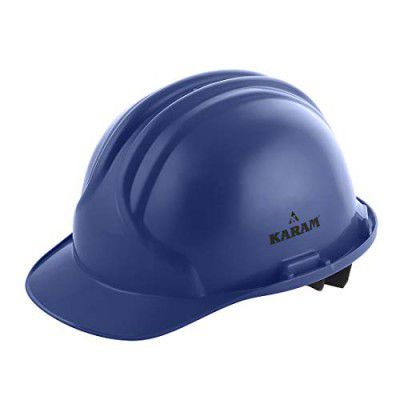 KARAM ISI Marked Safety Helmet for Construction & Outdoor Activities | Adjustable Chin Strap & Slider Type Adjustment | Lightweight, Comfortable & Durable Hard Hat | Lamination Blue | PN561