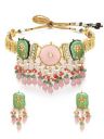 Karatcart Gold Plated Pink Carved Stone Polki Kundan Choker Necklace for Women...