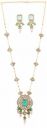 Karatcart Light Green Stone Pink Beads Black Plating American Diamond Pendant Set for Women...