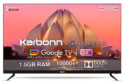 Karbonn (32") Kohinoor Series HD Ready Smart A+ LED Google TV KJSW32GSHD (Black)