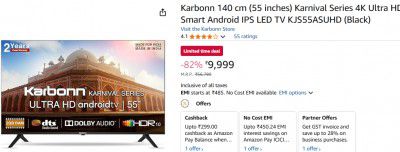 Karbonn KJS55ASUHD 55" Karnival Series HD Smart LED TV