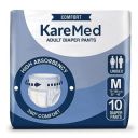 KareMed Comfort Adult Diaper Pants, Medium 75-100 Cm (30"- 40"), 10 Count, Unisex, Leakproof, Elastic Waist, Wetness Indicator...