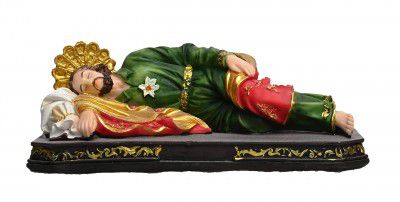 KariGhar Sleeping St Joseph Statue Catholic Idol for Home Altar / Prayer Room / Decoration & Gifting-8 inches { 8 x 19 x 6 cm } A0081