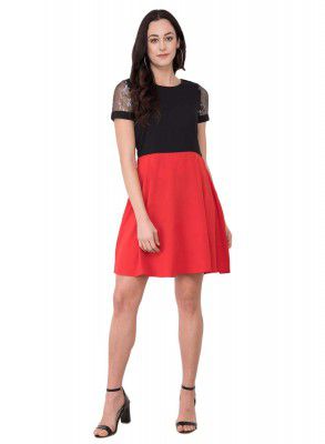 Karmic Vision Womens Crepe Black Mini Dress
