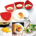 KARP Silicone Egg Poacher Cups, Non-Stick BPA-Free Easy to Use & Clean Easy to Use & Clean Dishwasher Safe Egg Boiler Mold for Microwave Air Fryer Stovetop Egg Cooking Soft Boiled Eggs (Red)...