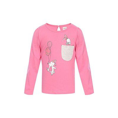 Karrot by Shoppers Stop Girls Round Neck Printed Tee (205675007-P)