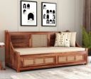 Kartik Solid Sheesham Wooden Diwan/Day Bed for Bedroom/Livingroom/Hotel/Guest Room in Honey Finish, Single (Rattan/Cane)...