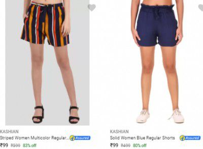 KASHIAN Womens Shorts @₹99