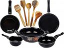 Kashvi Premium Quality Induction Bottom Non-Stick Coated Cookware Set  (Cast Iron, 10 - Piece)...