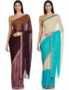 Kashvi sarees Women's Georgette Saree With Blouse Piece (COMBO_1108_3_1194_2_Multi_One Size_Multicolor)...