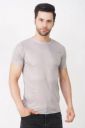 KASPY  Men Solid Round Neck Polyester Grey T-Shirt...