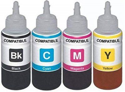 KATARIA Refill Ink for Epson L220 Multi Function Inkjet Printer - Cyan, Magenta, Yellow & Black - 70 ML Each Bottle