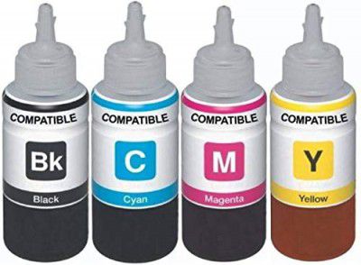 Kataria Refill Ink for Use in Epson L110 Printer - Cyan, Magenta, Yellow & Black - 70 ML Each Bottle, Multicolor, Standard (INKSETCYMB58)
