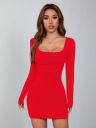 KATECLO  Women Bodycon Black Above Knee/Mid Thigh Length Dress...