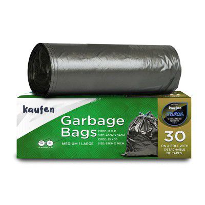 Kaufen® Biodegradable Garbage Bags Small / Medium / Large / X-Large Size, Dustbin Bags/Trash Bags (Oxo) (19 X 21 [M(60 Bags))