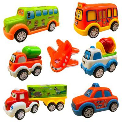 KAVANA Pull Back Vehicles//Push And Go Crawling Toy Car,Kids Toy Including Car,Truck,Taxi,Bus,Plane And Construction Toys For Toddlers Birthday Gifts For Boys 2 3 4 5 6 Year,Multicolor