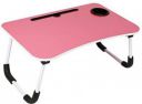 kavins Multipurpose Foldable Table with Cup Holder, Study , Bed ,Table, Portable Wood Portable Laptop Table  (Finish Color - pink, Pre Assembled)...