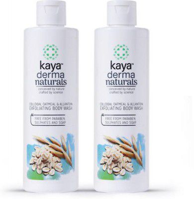 KAYA Colloidal oat meal and Allantoin Exfoliating Body Wash, Shower Gel (Pack of 2)