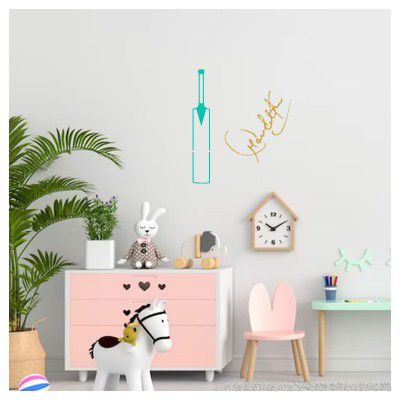 Kayra Decor Cricket Fans Bat Design Wall Stencil - Size 12 Inch x 12 inch.