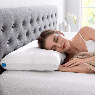 Kazlin Cervical Pillow for Neck Pain Relief Sleep, Memory Foam Pillow, Orthopedic Neck Pillow with Washable Cover (Off White)