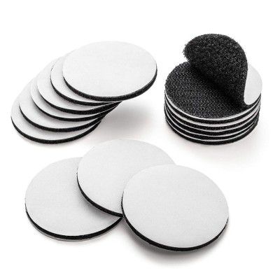 KB TRADE Round Self Adhesive Hook and Loop Tape Dots Heavy Duty Strips Sticky Back Fastener Mounting Tape for Pictures Hanging Tool Mounting Carpet Gripper -2 inch, Black color (10 Pcs)