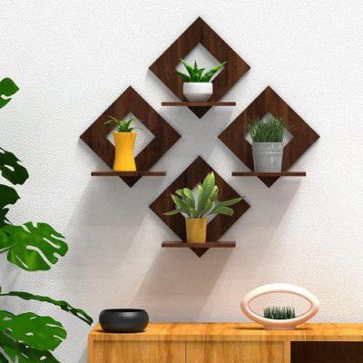 KBH CRAFT work Solid Wooden Wall Shelf Hanging Shelves Wall Art Stylish Home & Office Decor Engineered Wood Wall Storage Mounted Wooden Display Shelf Living Room Ideal