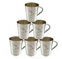 KC Stainless Steel Tea/Coffee Cup Set, 150 ML, Pack of 6, Laser Finished,Pari Shape...