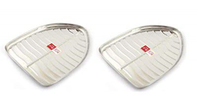 KCL Stainless Steel Leaf Shaped Banana Plates/Dinner Plates/Lunch Plates- 6 Unit (Diameter -23.5 Cms) (No. 0, 2)