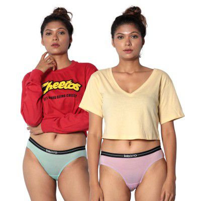 Kearo Women Antibacterial Modal Panty | Pack of 2 | Sweat-Absorbent, Stretchable and Odour Free