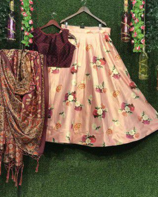 Kedar Fab Girls Lehenga Choli Western Wear Printed Lehenga Choli and Dupatta Set 