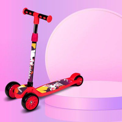 Keekos Scooter for Kids with LED Light Up Wheels, 110lb Weight Capacity (Blue) (Red Black)