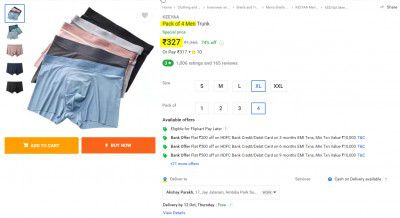 KEEYAA  Pack of 4 Men Trunk
