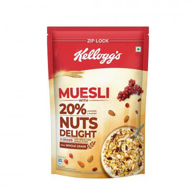 Kellogg’s Muesli 20% Nuts Delight | Multigrain Breakfast Cereal 1 kg Pack