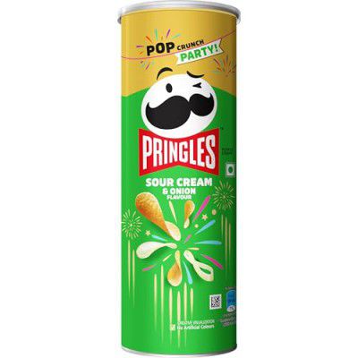 Kellogg's Pringles Sour Cream & Onion Jar, Potato Chip, 107 Gram - Sour Cream & Onion