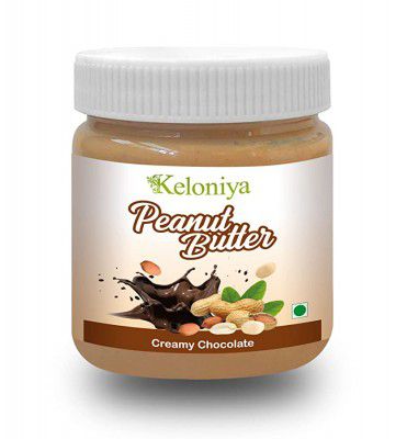 Keloniya Creamy Chocolate Peanut Butter | (350 GM)| Unsweetened | Protein| Non GMO | Cholesterol Free (Natural Creamy, 350 GM)