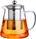 KELVEE Glass Kettle Teapot with Removable Infuser & Lid & Handle, Glass Tea Kettle Stovetop Safe, Great for Loose Leaf Tea, Blooming Tea, Tea Bags & Fruit Infused Water (Round - 750ml)...