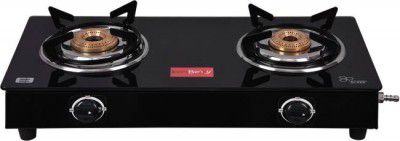 KenBerry Crystal 2 Burner Glass Manual Gas Stove