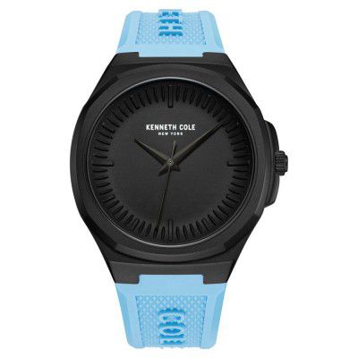 Kenneth Cole Quartz Analog Black dial Silicone Strap Watch for Men-KCWGM0020801MN