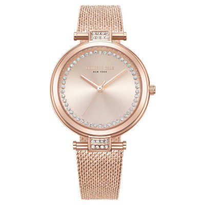 Kenneth Cole Quartz Analog Rose Gold Dial Stainless Steel Strap Watch for Women-KCWLG0026802LD