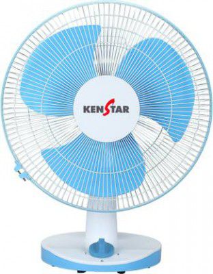 Kenstar Gust Speed 400 mm 3 Blade Table Fan  (White, Blue | Pack of 1)