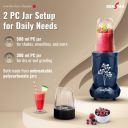 Kenstar Nutrino Mixer Grinder Blender | 2 Jar 350W | High Power Motor Juicer | Blender and Mixer | Durable ABS Body | Blue & Black...