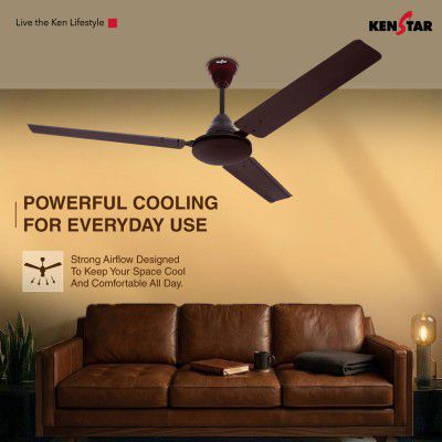 Kenstar Vortex Max with 2 Year Warranty 1200 mm Ceiling Fan (1 Star | Brown | Pack of 1)