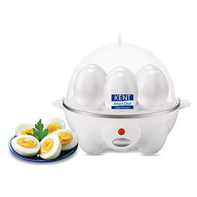 KENT 16053 Egg Boiler-W 360W | Stainless Steel Heating Plate | 3 Boiling Modes - Hard, Medium, Soft Eggs| Boils upto 7 Eggs at a Time
