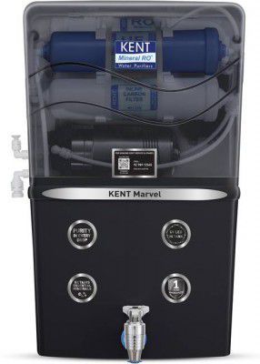 KENT Marvel (111166B) 8 L RO + UF + TDS Control + UV LED Water Purifier  (Black)