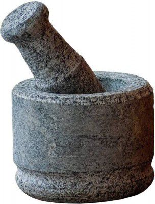 Kerala Traditional Ayurvedic Natural idikkalu and Crusher Mortar(Height 4inch) and Pestle Stoneware Masher