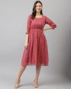 KERI PERRY Round-Neck Fit & Flare Dress...