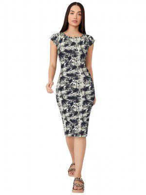 KERI PERRY Womens Imported Lycra Bodycon Knee-Length Dress (LABHU0109-DR_White